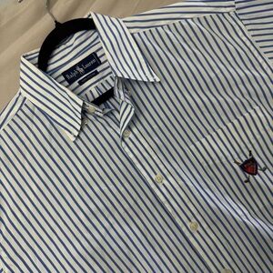 Ralph Lauren Men’s 2XL Tilden Striped Shirt Vintage 1990s Golf‎ Crest Blue Label